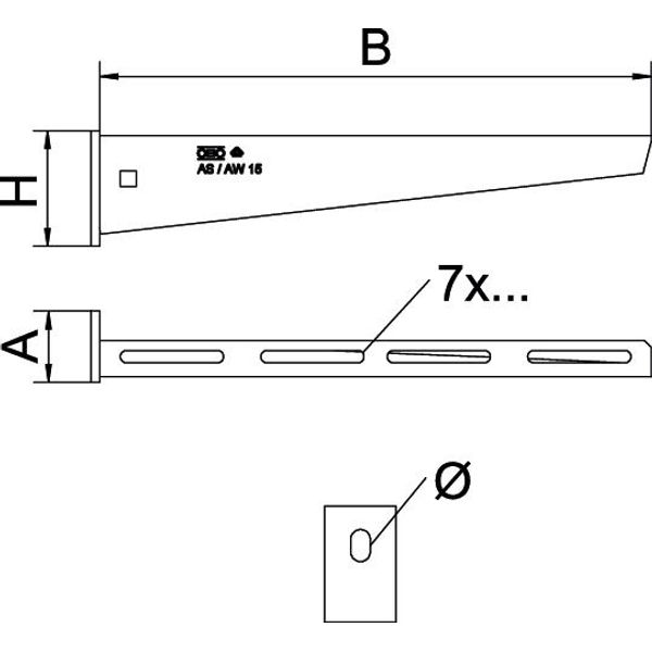 AW 15 11 A2 Wall and support bracket with welded head plate B110mm image 2