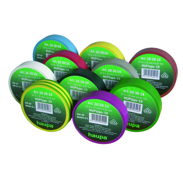 Electrical insulation tape 15 mm x 10 m rainbow pack of 10 rolls image 2