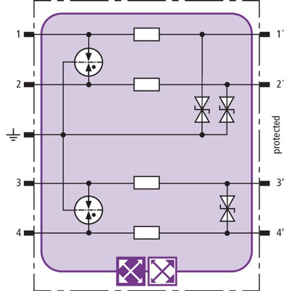 Combined arrester module for 2 single lines and 1 pair BLITZDUCTOR XT image 3