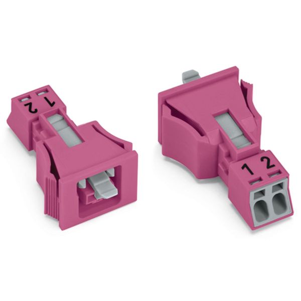 Snap-in socket 2-pole Cod. B pink image 2