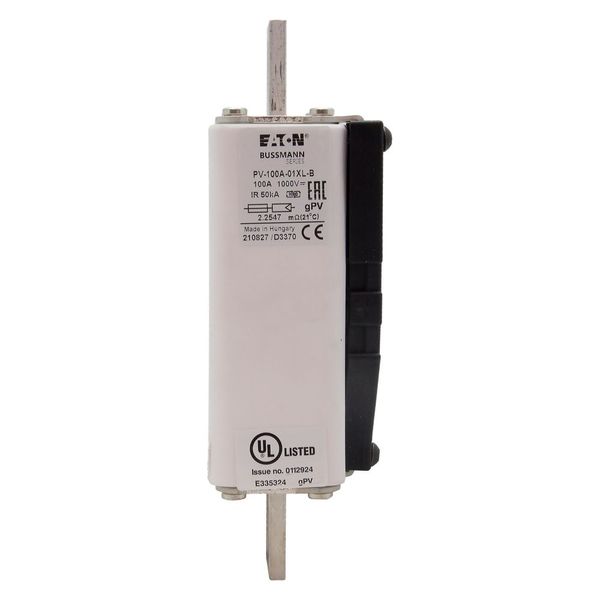 Fuse-link, high speed, 100 A, DC 1000 V, 01XL, gPV, UL, IEC image 27