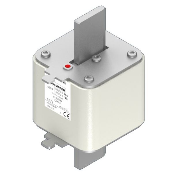 Fuse-link, high speed, 630 A, AC 1000 V, DIN 3, 90 x 75 x 150 mm, aR, DIN, IEC, single indicator image 2