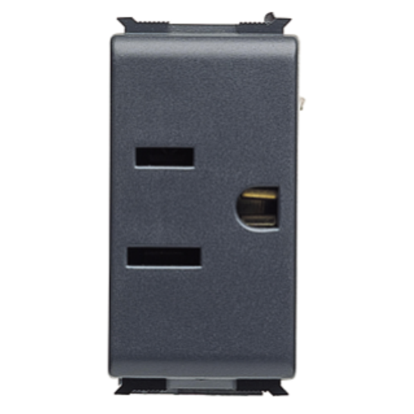 USA STANDARD SOCKET-OUTLET 125V ac - 2P+E 15A - 1 MODULE - PLAYBUS image 1