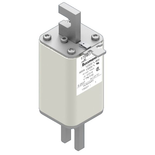 Fuse-link, high speed, 400 A, AC 1250 V, compact size 1, 45 x 58 x 138 mm, aR, DIN, IEC, type T indicator image 1