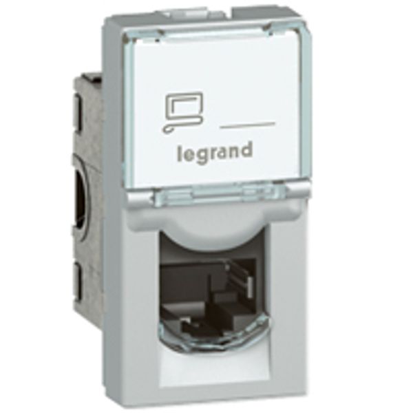 RJ45 socket programme Mosaic category 6A UTP 1 module aluminium image 1