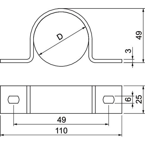 823 50 FT Fastening clip two lobe 50mm image 2