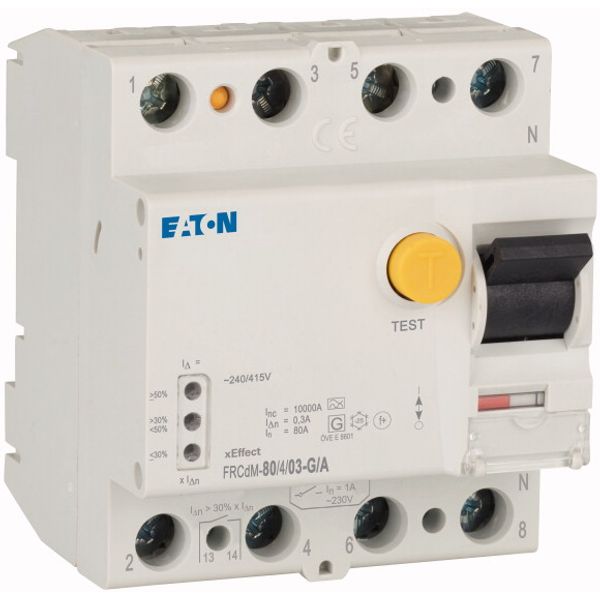Digital residual current circuit-breaker, 80A, 4p, 300mA, type G/A image 2