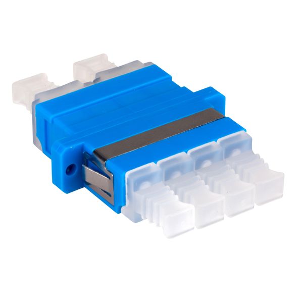 FO Coupler LC-Quad, Singlemode, zirconia, flange, blue image 1