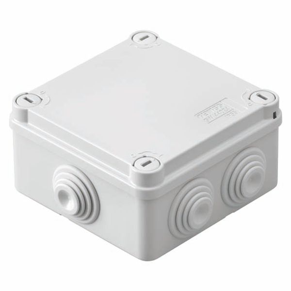 JUNCTION BOX WITH PLAIN QUICK FIXING LID - IP55 - INTERNAL DIMENSIONS 100X100X50 - WALLS WITH CABLE GLANDS - GREY RAL 7035 image 2