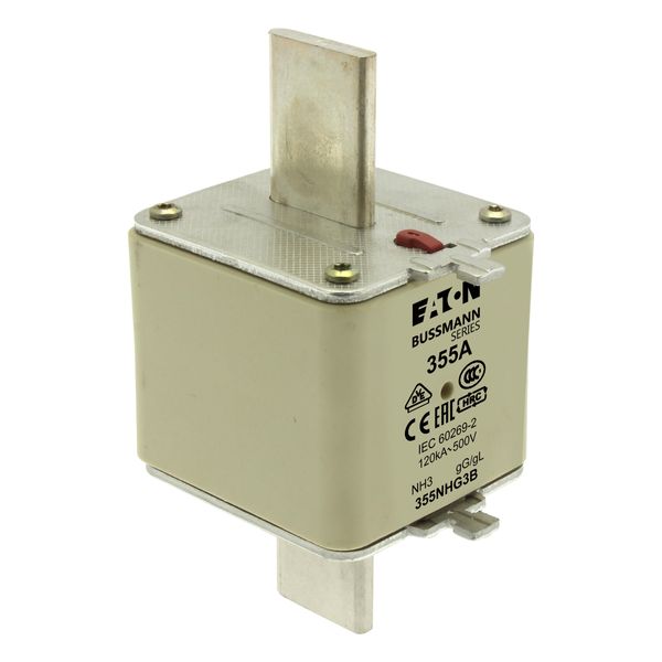 Fuse-link, low voltage, 355 A, AC 500 V, NH3, gL/gG, IEC, dual indicator image 10