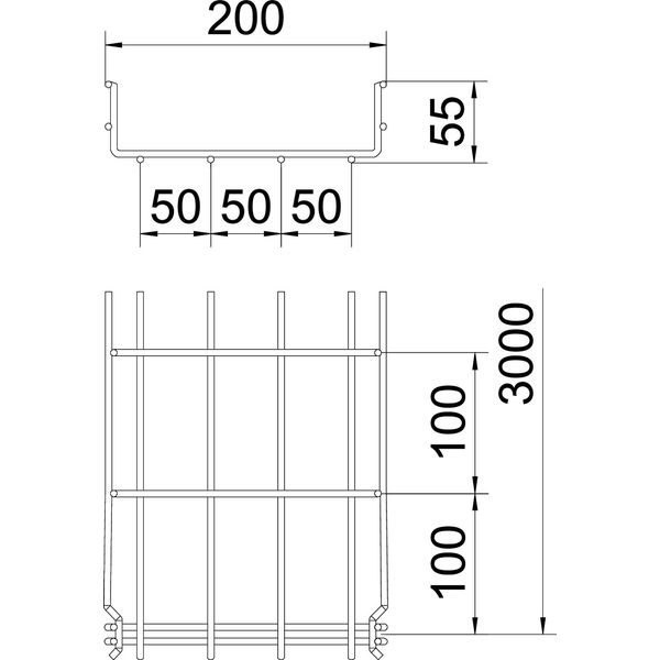 GRM 55 200 4.8 G Mesh cable tray GRM wire thickness: 4.8 mm 55x200x3000 image 2