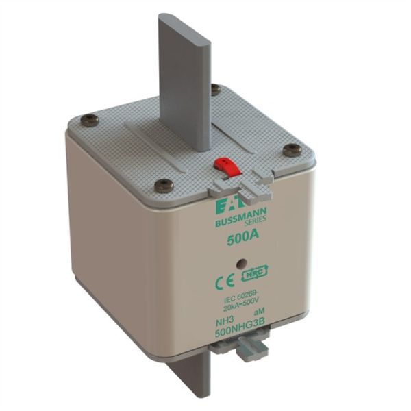 Fuse-link, low voltage, 500 A, AC 500 V, NH3, aM, IEC, dual indicator image 3