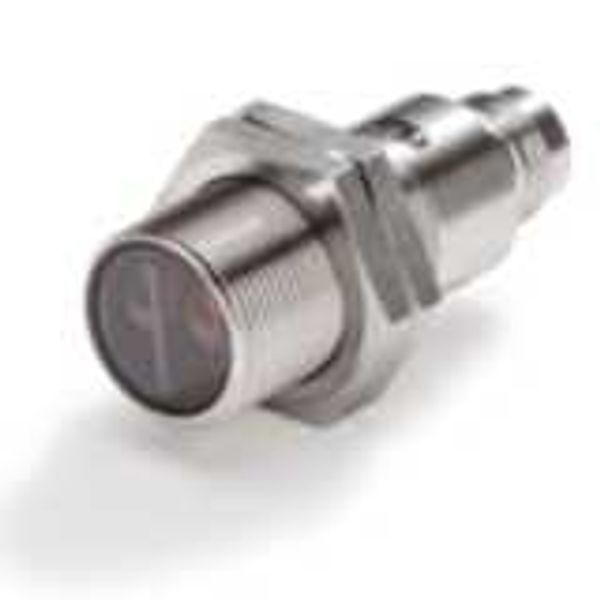 Photoelectric sensor, M18 threaded barrel, stainless steel, red LED, r image 1