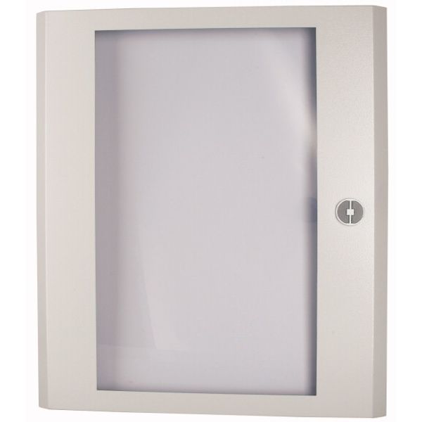 Sheet steel door transparent with rotary door handle HxW=1200x600mm image 2