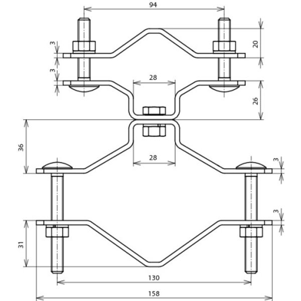 Railing clamp D 70-90mm for pipes D -50mm f. DEHNiso Combi image 2