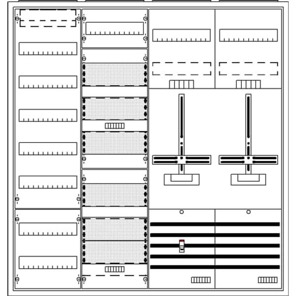 DA47HHM Meter board, Field width: 4, Rows: 77, 1100 mm x 1050 mm x 215 mm, Isolated (Class II), IP31 image 17