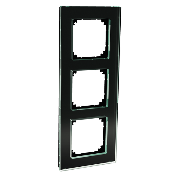 Exxact Solid 3-gang glass frame black image 4