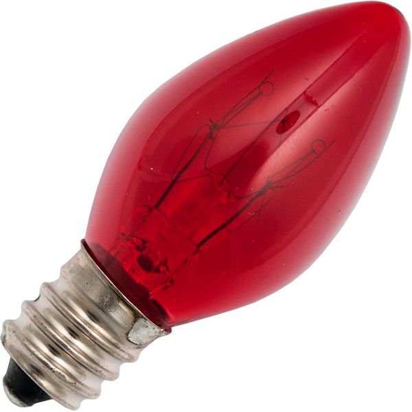 E12 Candle C22x54 240V 10W CC-5A 1.5Khrs Clear Red image 1