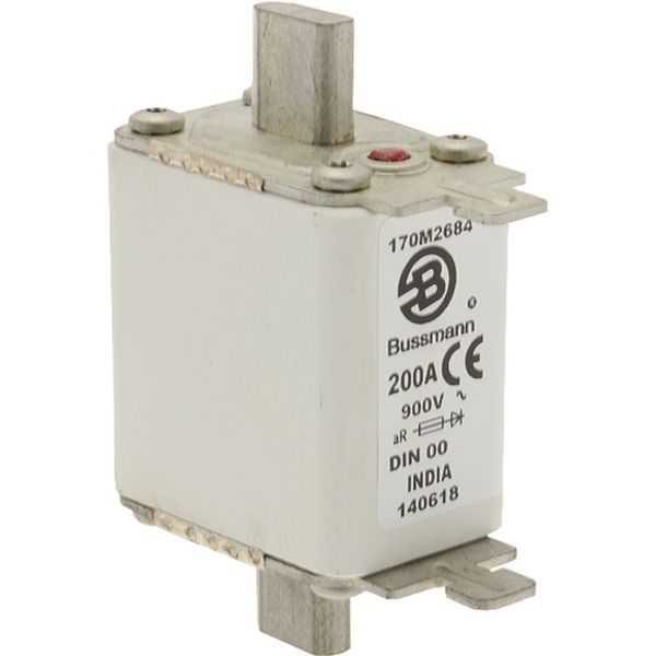 Fuse-link, high speed, 200 A, AC 900 V, DIN 00, aR, DIN, IEC, single indicator image 4