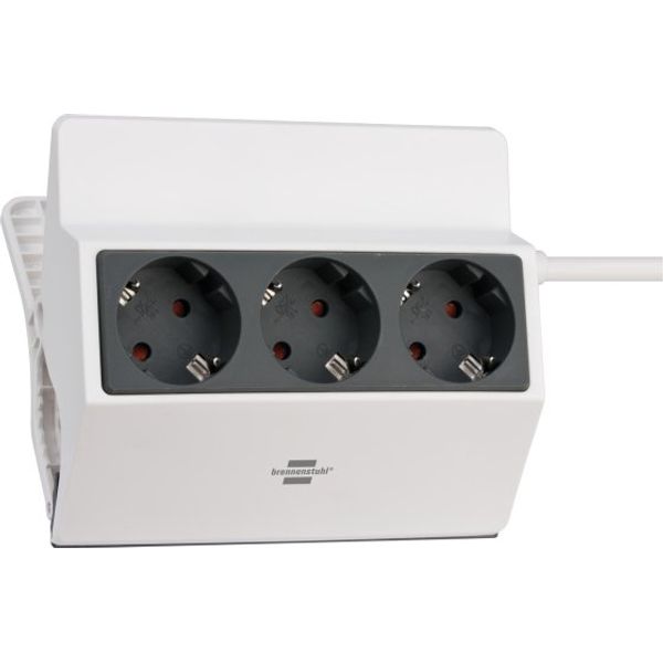 Clampable extension socket 3-way 3m H05VV-F 3G1.5 white/anthracite image 1