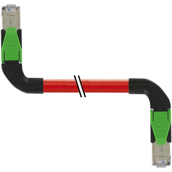 RJ45 90° right/RJ45 90° right PUR 1x4xAWG22 shielded rd+dragch 1.5m image 1