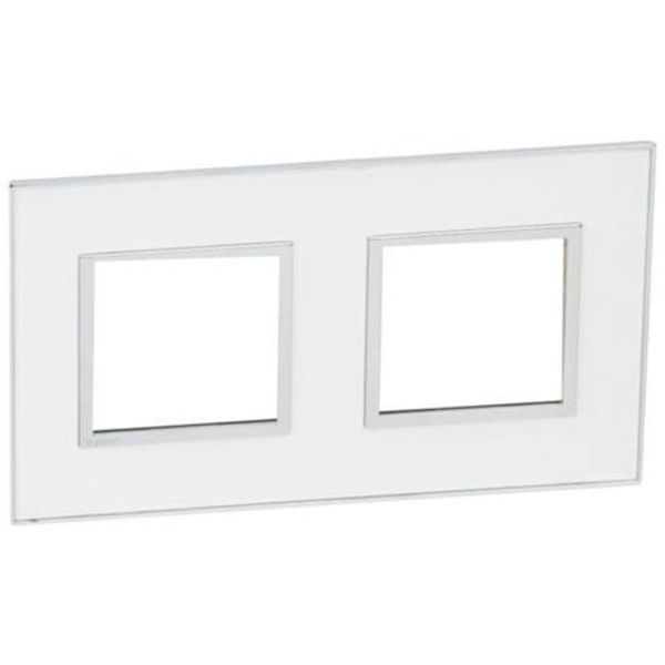 Plate Arteor - French/German std - square - 2 x 2 modules - mirror white image 1