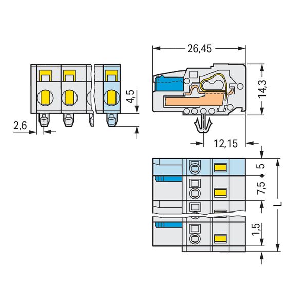 1-conductor female connector CAGE CLAMP® 2.5 mm² light gray image 4