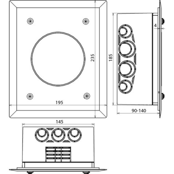 Test joint box f. ETIC systems 185x145x90mm plastic - grau image 2
