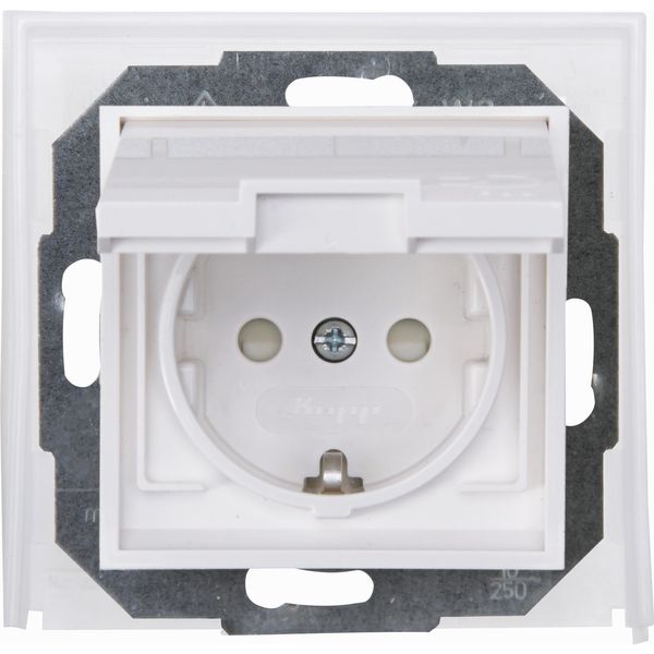 Earthed socket outlet with hinged lid an image 1