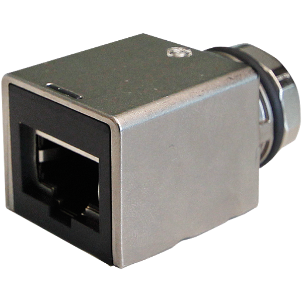 adaptor M12 female x-cod. / RJ45 male 0° Gigabit image 1