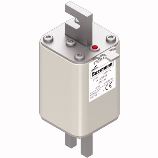 Fuse-link, high speed, 350 A, AC 1000 V, DIN 1, 51 x 69 x 138 mm, aR, DIN, IEC, type T indicator image 3