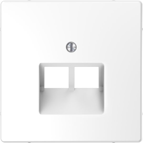 Central plate for RJ45 insert, 2-gang, lotus white, System Design image 1