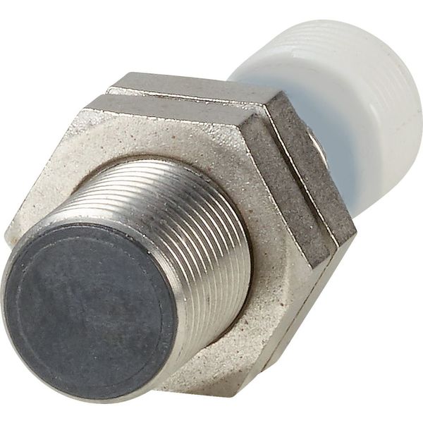 Proximity switch, E57P Performance Short Body Serie, 1 N/O, 3-wire, 10 – 48 V DC, M12 x 1 mm, Sn= 2 mm, Flush, PNP, Stainless steel, Plug-in connectio image 1