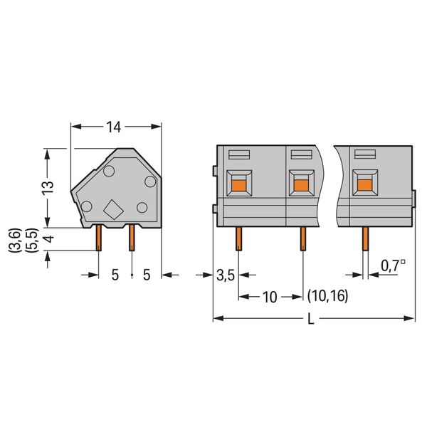 PCB terminal block 2.5 mm² Pin spacing 10/10.16 mm light gray image 3