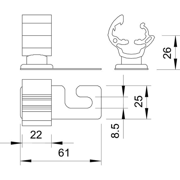 159 K-VA Roof conductor holder  8-10mm image 2