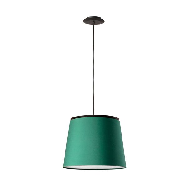 SAVOY BLACK PENDANT LAMP GREEN LAMPSHADE image 1