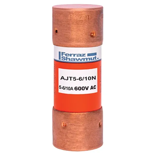 Fuse AJT - Class J - Time-delay 600VAC 500VDC 5.6A Ferrule image 1