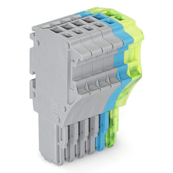 1-conductor female connector Push-in CAGE CLAMP® 1.5 mm² gray/blue/gre image 1