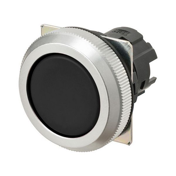 Pushbutton A30NZ Ã˜30 mm, bezel brushed metal, FLAT, MOMENTARY, CAP COL A3070006C image 1