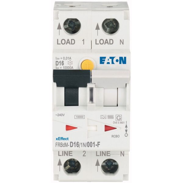 Digital RCD/MCB combination, 16 A, 10 mA, MCB trip characteristic: D, 1p+N, RCD trip characteristic: F image 1