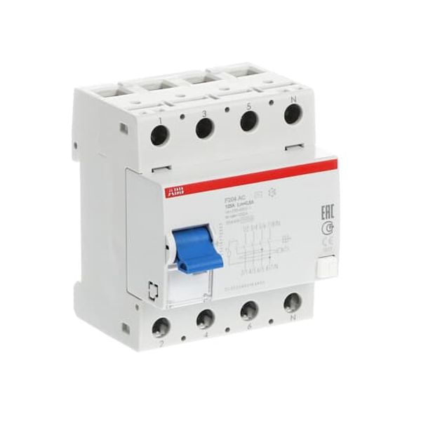 F204 AC-125/0.5 Residual Current Circuit Breaker 4P AC type 500 mA image 2