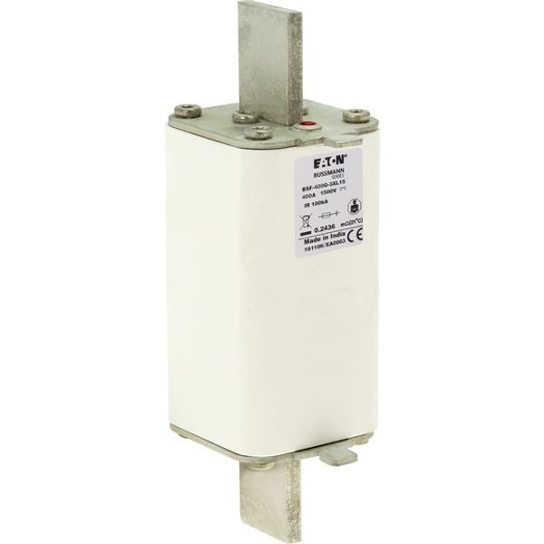 Fuse-link, high speed, 400 A, DC 1500 V, 3L, 75 x 75 x 205 mm, gBat, IEC, blade connection image 2