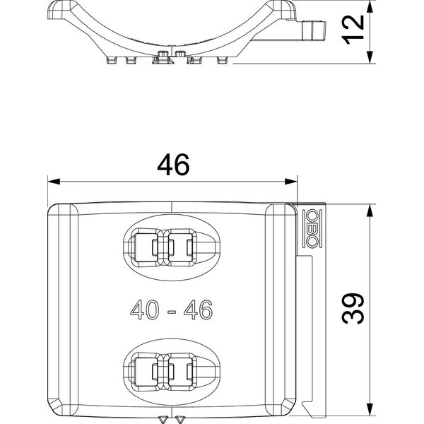 2058UW 46 LGR Counter-trough combinable with double trough 40-46mm image 2