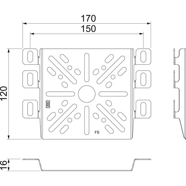 MP UNI FS Mounting plate universal 170x120 image 2