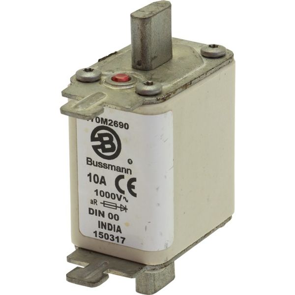 Fuse-link, high speed, 10 A, AC 1000 V, DIN 00, aR, DIN, IEC, single indicator image 3