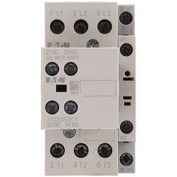 Contactor, 380 V 400 V 15 kW, 2 N/O, 1 NC, RDC 24: 24 - 27 V DC, DC operation, Screw terminals image 2