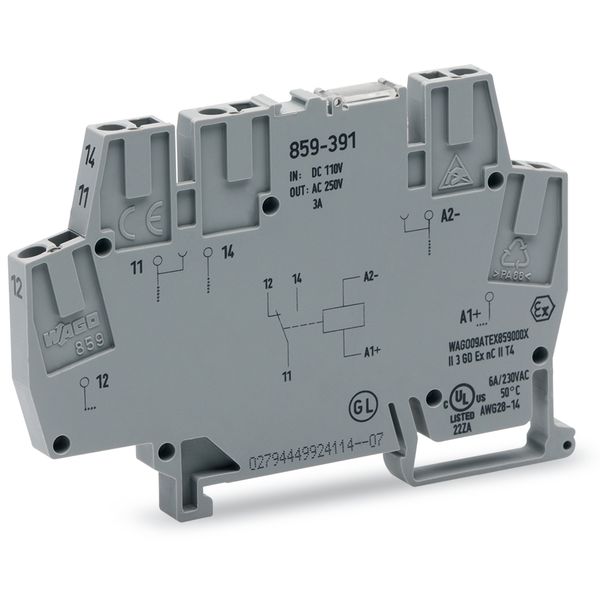 Relay module Nominal input voltage: 110 VDC 1 changeover contact gray image 4