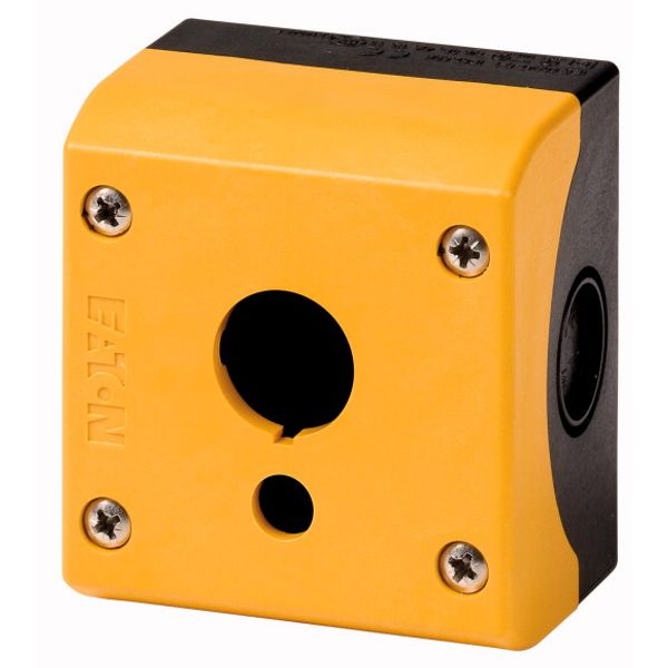 Surface mounting enclosure, 1 mounting location, yellow cover, for illuminated ring image 1