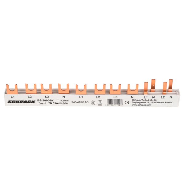 Busbar, 1xRCCB 4-pole, 1xMCB 3+N, 2xMCB 1+N/1 MW, 10MW,10mmý image 3