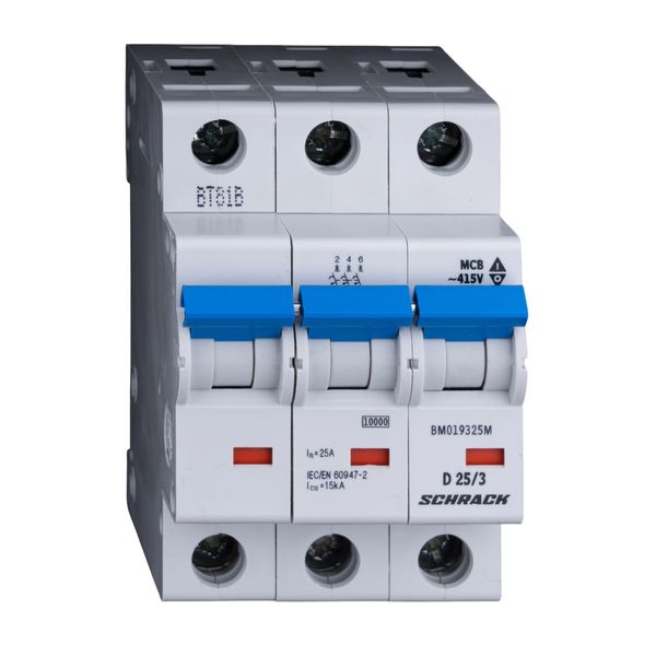 Miniature Circuit Breaker (MCB) D, 25A, 3-pole, 10kA, 40ø C image 1